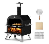 Outdoor Pizza Oven Wood Fired Pizza Maker Chimney Pizza Peel Stone Cooking Grill