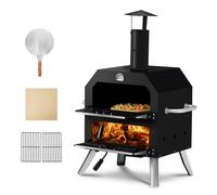 Outdoor Pizza Oven Wood Fired Pizza Maker Chimney Pizza Peel Stone Cooking Grill