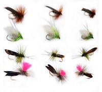 Outdoor Planet 12 Caddisflies/Mayfly/Attractor Nymph/Dragonflies and Damselflies/Stonefly/Hopper/Salmonfly/Dry Flies for Trout Fly Fishing Flies Lure Assortment