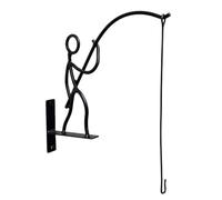 Outdoor Plant Hanger - Iron Bracket for Balcony | All Weather Easy Install Decorative Rack, Wall Pot Holder for Urban Patios Railing Restaurant, Functional Accessory for Homeowners Gardening