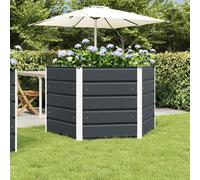 Outdoor Planter Hexagonal Anthracite Steel 129x129x75cm Modern Garden Patio Use