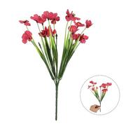 Outdoor Plastic Flower Arrangements for Porch and Garden, Artificial Plants for Year Round Beauty (Rose Red)