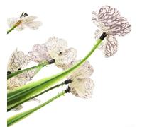 Outdoor Plastic Flower Arrangements for Porch and Garden, Artificial Plants for Year Round Beauty (White)