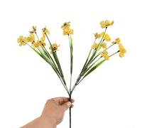 Outdoor Plastic Flower Arrangements for Porch and Garden, Artificial Plants for Year Round Beauty (Yellow)