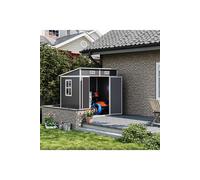 Outdoor Plastic Garden Storage Shed Living and Home Light Grey One Size