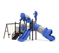 Outdoor Plastic Slide, Thickened Cartoon-Themed Children's Slide, Large-Scale Ocean-Themed Outdoor Equipment for Kindergartens(A20)