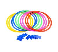 Outdoor Playground Set with Agility Rings and Bean Bag | 10 Connectors Included Preschool Equipment for Aire, Fun Physical Activity Development Coordination