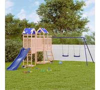 Outdoor Playset Solid Douglas Wood Blue Slide & Swings Large 313 x 469 x 215 cm