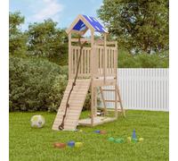 Outdoor Playset Solid Pine Wood Natural 52.5x229x215cm Play TowerPlatform90cm