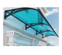 Outdoor Polycarbonate Door Awning Canopy Cover Clear Patio Rain & Snow Protection with Black Bracket for Terraces & Bedrooms Blue (120x170cm/47x67in)