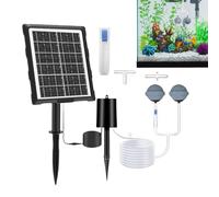 Outdoor Pond Aerator,Solar Powered Aquarium Oxygenator - 3 Working Modes, Aquarium Oxygen Aerator with Pipe and Air Bubble Stone for Pool Outdoor Fish Tank
