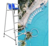 Outdoor Pool Lifeguard Chair, 330kg Capacity Stainless Steel, for Home Pools and Beach Safety