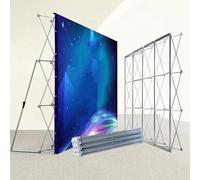 Outdoor Pop Up Backdrop Booth Stand Tension Backdrop Booth Frame Iron Frame Space Truss Collapsible Fabric Banner Display Stands Advertising Poster/Business Displays 230X230cm
