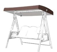 Outdoor Porch Swing Canopy Top Cover,Rain and Sun Protection Swing Canopy Replacement 3 Seater with Side Hole,Hammock Top Cover for Garden Patio Poolside Courtyard Straight Edge,Brown,191x120x20cm