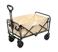 Outdoor Portable Beach Trolley Cart with Camping Table Set - Hand-Pulled Small Trailer for Picnic, Camping, and Tourists - Convenient Beach Gear and Travel Accessory
