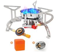 Outdoor Portable Camping Stove for Campers: GEEKHOM 5800W Windproof Gas Stove with Piezo Ignition and 2 - Fuel Option - Ideal for Hiking, Picnics, and Outdoor Cooking - for Backpackers