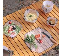 Outdoor Portable Folding Tableware Set - 5Pcs Collapsible Bowl Plate Cup Coffee Filter, Ultra-Light Camping Tableware Food-Grade PP Tableware, Heat-Resistant for Outdoor Cooking Picnic