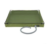 Outdoor Portable Shower Base Foldable Oxford Cloth Tray with Efficient Drainage System, 80 x 80cm, Great for Camping and Pet Bathing (green)