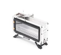Outdoor Portable Wood Stove, Tent Stove Stainless Steel Wood Burning Stove for Camping, Includes View Glass Ideal for Heating, Cooking Cookout Picnic BBQ