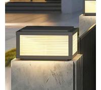 Outdoor Post Caps Lights Modern Fence Deck Cap Pillar Lamp Hard Wired E26 Column Lights Waterproof Landscape Lighting Lantern Exterior Gate Pedestal Lighting Square Porch Mailbox Pier Bollard Lamps