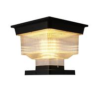 Outdoor Post Light Solar LED Black Post Pillar Lights Modern Column Lamp Solar Powered Gate Pedestal Lighting Waterproof Housing Fence Deck Lamp Exterior Lighting For Garden Yard Entrance Pier Lamp