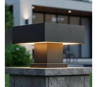Outdoor Post Lights Fixture Modern Exterior Post Pillar Light With 3000K LED Gate Column Lamp Waterproof Black Fence Deck Lantern Hard Wired Landscape Pedestal Bollard Lighting Mailbox Pier Mount Lamp