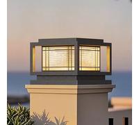 Outdoor Post Lights Hard Wired Pier Lights Black Pillar Lamps Outside Housing Waterproof Column Caps Lamp Modern Fence Deck Cap Lantern For Patio Garden Driveways Entrances Posts Landscape Lighting