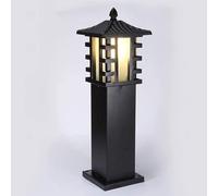Outdoor Post Lights IP65 Waterproof Japanese-Style Bollard Lamp, Aluminum Metal Column Lantern for Garden and Driveway Decor