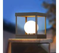 Outdoor Post Lights Modern Black Square Pillar Light Fixture Waterproof Fence Deck Column Cap Lamp Hard Wired E26 Gate Pedestal Lighting Landscape Path Lamp For Yard Mailbox Porch Pier Mount Lighting