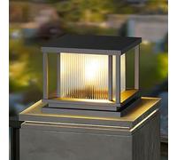 Outdoor Post Lights Modern Hard Wired E26 Column Caps Lighting Exterior Waterproof Anti-Rust Pillar Lamps With 3000K Fence Deck Caps Lanterns Gate Pedestal Lights For Garden Yard Mailbox Pier Lamps