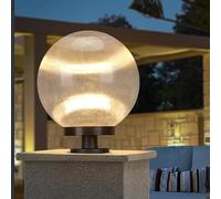 Outdoor Post Lights With Acrylic Globe Lampshade Post Pillar Lights Modern Ball Column Lamps Waterproof Landscape Pedestal Bollard Lighting Hard Wired E26 Path Lamps For Yard Garden Mailbox Pier Lamp