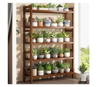 Outdoor Potting Bench Table Garden Plant Stand & Storage Shelves for Patio Balcony Yard & Living Room Corner Display Rack in Brown Finish
