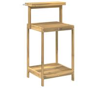 Outdoor Potting Bench with Shelf Solid Acacia Wood Garden Workstation vidaXL
