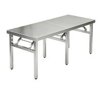 Outdoor Prep Cook Food Preparation Table, Stainless Steel Folding Workbench for BBQs, Grill Stand, Tailgates, Cookouts, Heavy Duty Dining Table