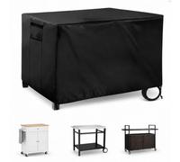 Outdoor Prep Table Cover for Outsunny 846-157V00BK 2024-2026 | 420D Oxford trolley cover with silver lining, air vent, buckle strap, drawstring and storage bag