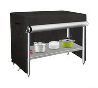 Outdoor Prep Table Cover, Heavy Duty 210D Oxford Waterproof Grill Cart Cover with Split Design, Windproof Dust Protector for Patio Flattop Worktables,