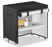Outdoor Prep Table Cover with Split Zipper - Waterproof Stainless Steel Metal Table Cover - Outdoor Dining Table Cover - Grill Table Cover - Grill Cart Cover - 40"L x 24"W x 32"H