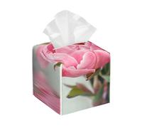 Outdoor Pretty Floral Printed Tissue Box Cover | Square Leather Tissue Paper Holder for Home Hotel Car Office Decor