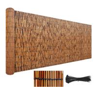 Outdoor Privacy Fence Natural Porch Screening Rolls 50 60 70 80 90 100 110 120 130 140 150 160 170cm High Bamboo Wind Screen Block The Line of Sight Divider Decorative for Patio Garden(Carbonization)