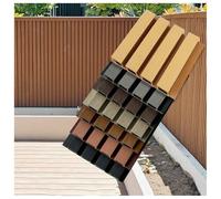 Outdoor Privacy Fence Panel WindResistant Wood Plastic Composite Slatted Fencing Decorative Garden Gates & Balconies (Natural 22x100 cm)