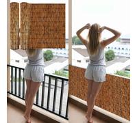 Outdoor Privacy Fence Screen, UV-Resistant Bamboo Garden Fencing, Waterproof Hand-Woven s, Decorative Balcony Dustproof Fences, 153x305cm (5x10ft)