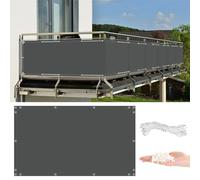 Outdoor Privacy Screen 50x100cm Anthracite - UV & Wind Protection, Balcony Shield with Cable Ties, Durable Double-Stitched Garden Wall Panel