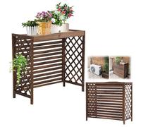 Outdoor Privacy Screen Fence Air Conditioning Cover Solid Wood Air Conditioner Flower Stand Sun Protection Trash Can Enclosure Outdoor Weather-Resistant Plant Stand For Outdoor Indoor (Size : 110x50x