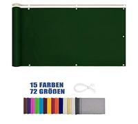 Outdoor Privacy Screen for Balcony 1.2x7m UV Resistant Wind Protection Opaque Cover for Patio Garden with Cable Ties and Cords Dark Green Waterproof遮阳幕