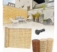 Outdoor Privacy Screening Breathable Bamboo Fence 30cm -180cm Decorative Divider Fence Rolls Natural Blackout Screen Panels for Curtain Backyard(Natural)