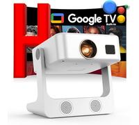 Outdoor-Projector-4K [Built-in Google TV/180°Rotatable Stand/Voice Control/E-Focus],Sovboi Smart-Movie-Projector with WiFi6 and Bluetooth, 2500 Brightness Portable-Proyector for 10,000+ Streaming Apps