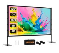 Outdoor Projector Screen with Stand - 120 inch Portable Projector Screen Indoor Outdoor Projector Screens 16:9 4K HD Outdoor Movie Screen with Carry Bag,Enioy Home Theater Projection Screen.