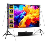 Outdoor Projector Screen with Stand - 120 inch Portable Projector Screens Indoor Outdoor Projection Screen 16:9 4K HD Outdoor Movie Screen with Carry Bag,Enioy Movie Theater Project Screen.