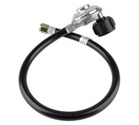 Outdoor Propane Hose and Regulator Assembly with Single Stage Regulator, Compatible with Small Appliances and 5 40 lb Propane Tanks (90° right angle)