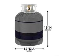 Outdoor Propane Tank Cover for 20lb For Standard Cylinder with Stable Side Tabletop, Water Resistant Fabric and Adjustable Drawstring to Prevent Wind Displacement (31DIA*38H CM)
